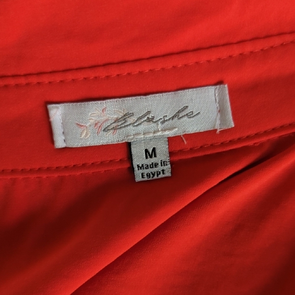 Elegant Red Button-Down Shirt for Women - Picture 4 of 5